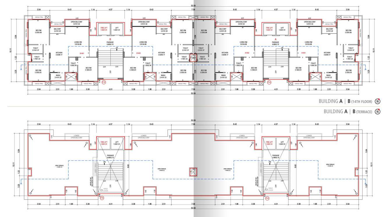  the residence Block A & B Cluster Plan For 14th & Terrace Floor