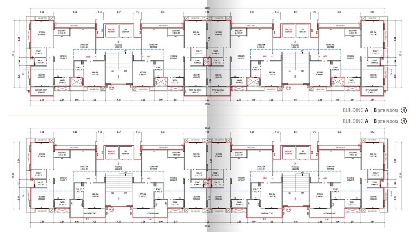  the residence Block A & B Cluster Plan For 6th & 8th