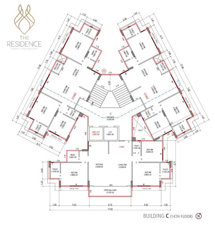 the residence Block C Cluster Plan for 14th Floor