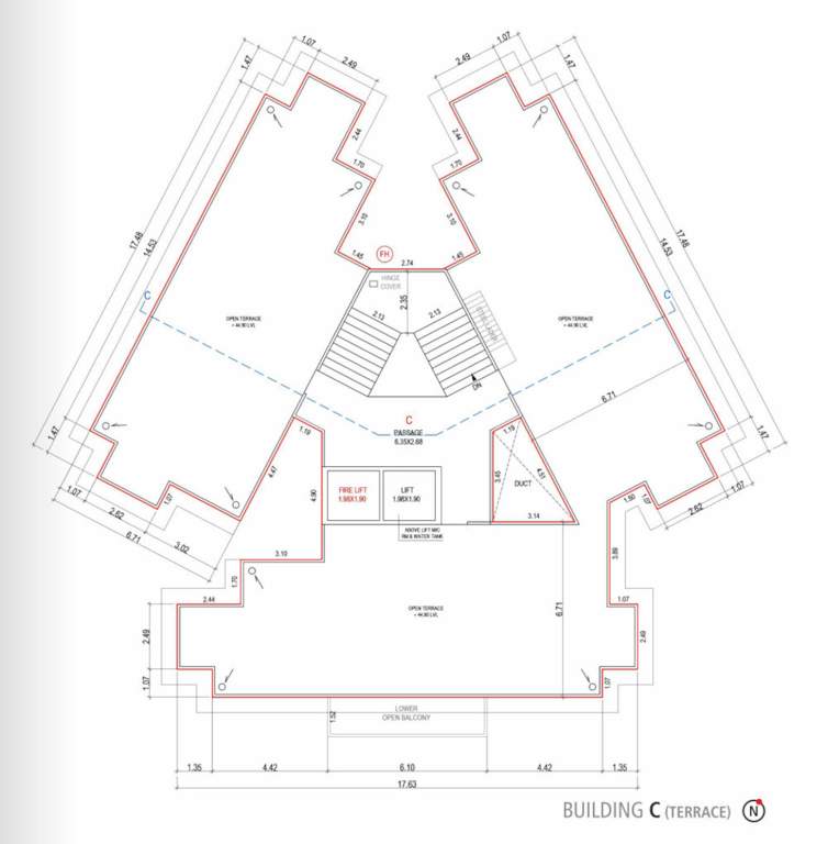  the residence Block C Cluster Plan For Terrace Floor