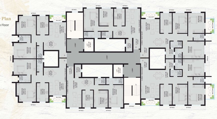  shrushti bafna luxuria Type F Bldg No 1 Cluster Plan