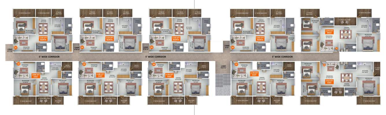  paadam Sai Paadam Cluster Plan from 1st to 4th Floor