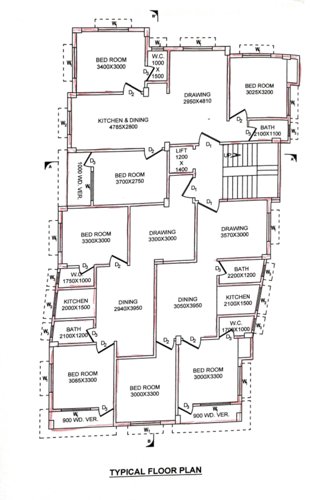 apartment Apartment Cluster Plan from 1st to 5th Floor