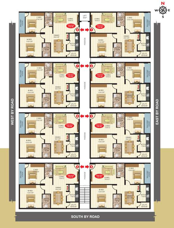  happy homes live more Happy Homes Live More Cluster Plan from 1st to 5th Floor