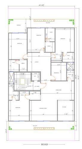  krishna-grand-floors Krishna Grand Floors Cluster Plan from 1st to 5th Floor