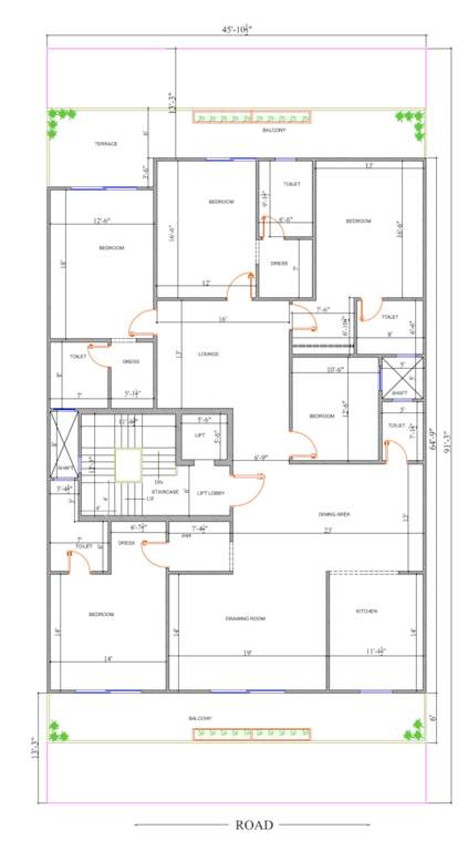 krishna grand floors Krishna Grand Floors Cluster Plan from 1st to 5th Floor