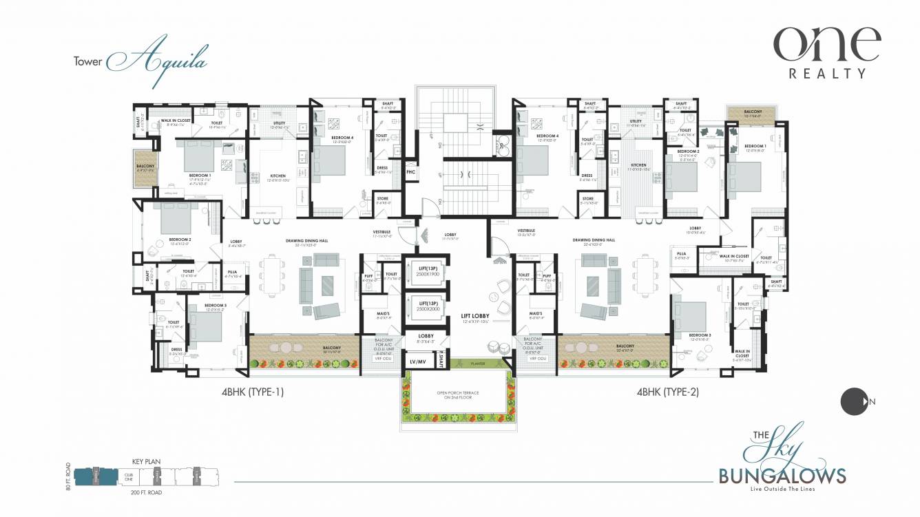 the sky bungalows Tower A Cluster Plan