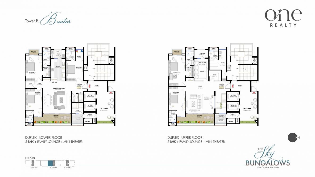 the sky bungalows Tower B Cluster Plan