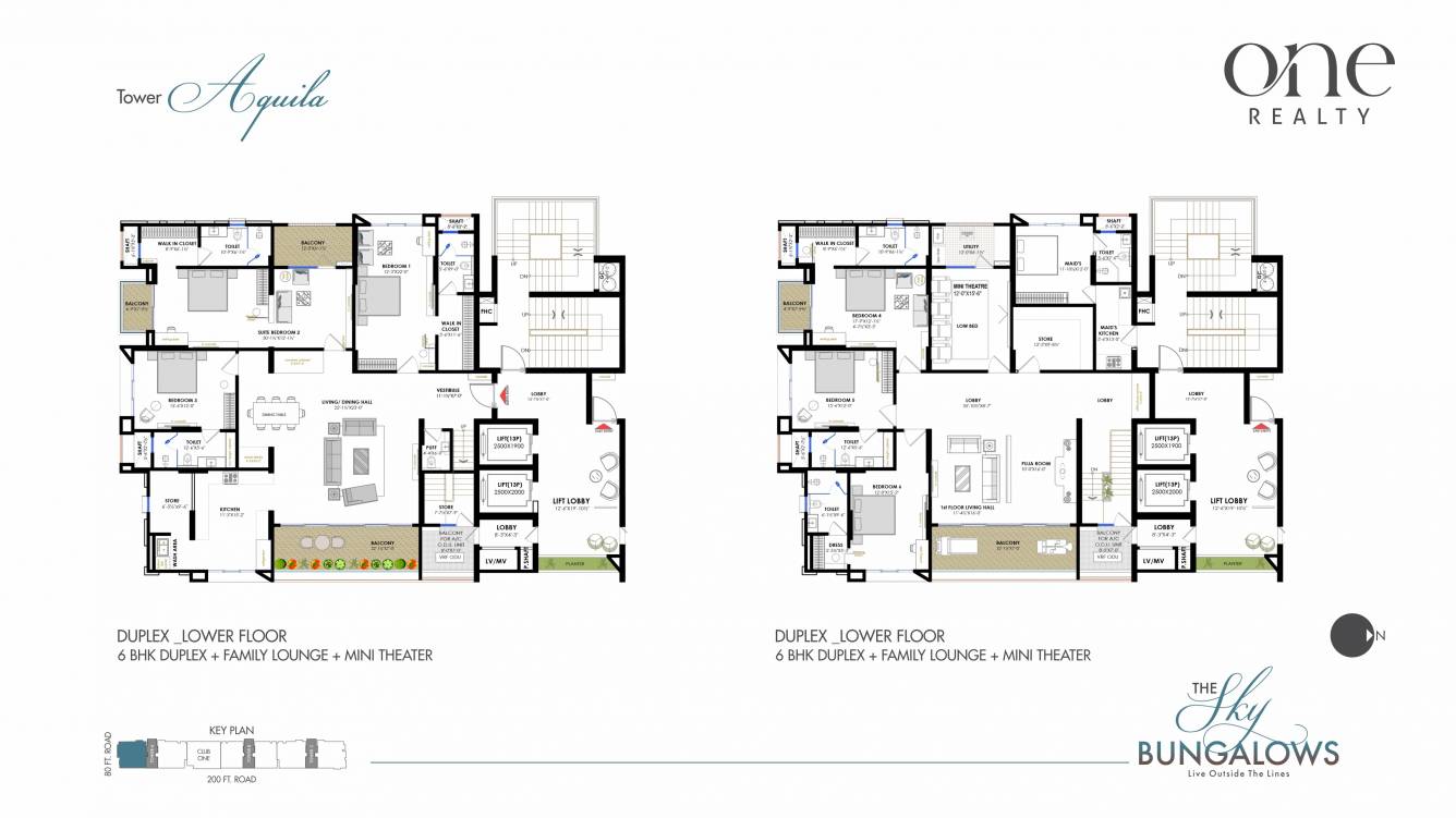the sky bungalows Tower C Cluster Plan