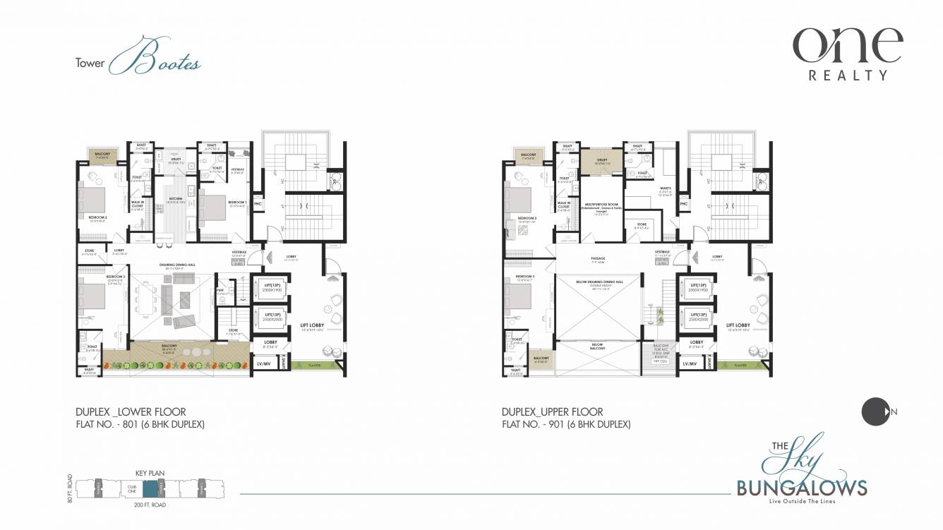 the sky bungalows Tower C Cluster Plan