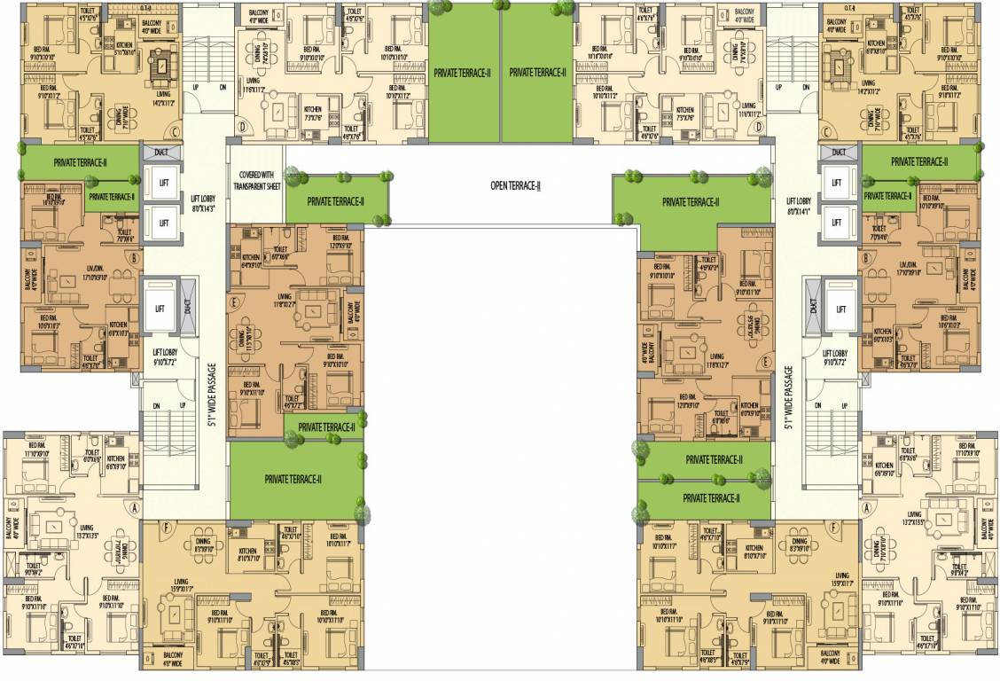  barsana royale Tower 1, 2 Cluster Plan For 2nd Floor