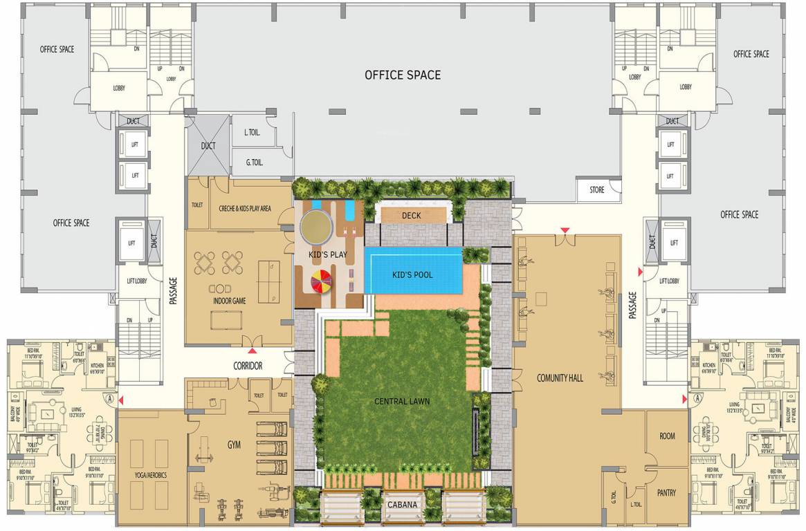  barsana royale Tower 1, 2 First Floor Cluster Plan