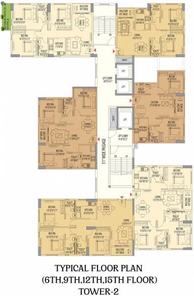 Tower 2 Cluster Plan For 6th, 9th, 12th, 15th Floor barsana-royale Tower 2 Cluster Plan For 6th, 9th, 12th, 15th Floor