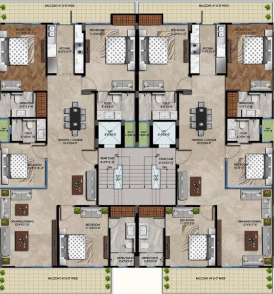  avenue-63a Avenue 63A Cluster Plan For Typical Floor Plan