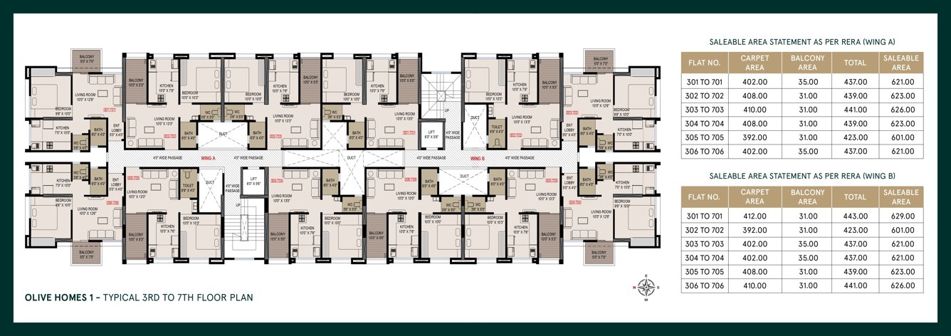  aakar olive homes 1 Olive Homes 1 Wing A Cluster Plan