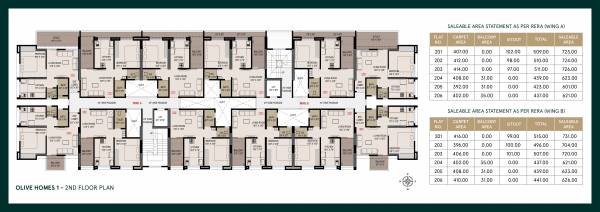  aakar-olive-homes-1 Olive Homes 1 Wing A Cluster Plan