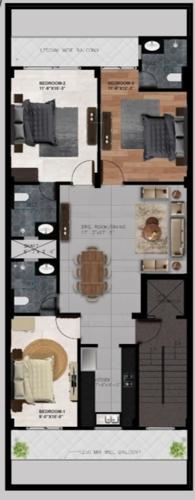  luxury-builder-floor-south-city-1 Luxury Builder Floor South City 1 Cluster Plan from 1st to 4th Floor