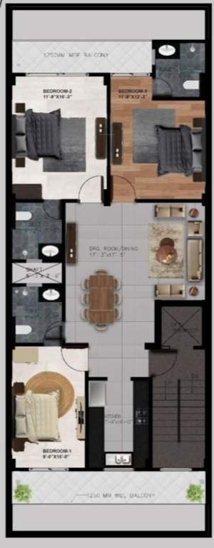  luxury builder floor south city 1 Luxury Builder Floor South City 1 Cluster Plan from 1st to 4th Floor