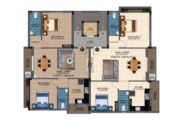  feathers MP Feathers Cluster Plan from 1st to 3rd Floor