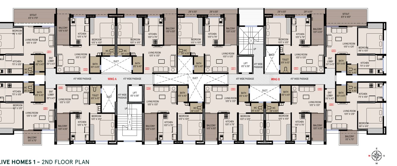  olive homes 1 Wing A Cluster Plan