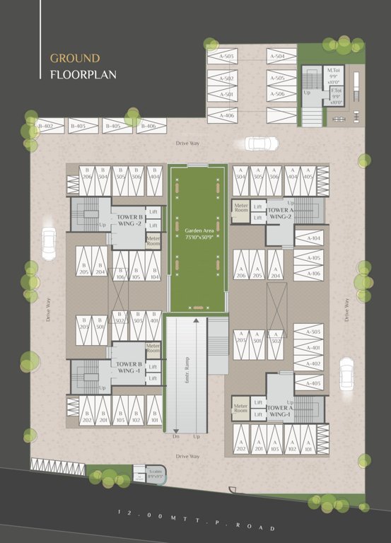  kamaxi highrise Tower A & B Cluster Plan for Ground Floor