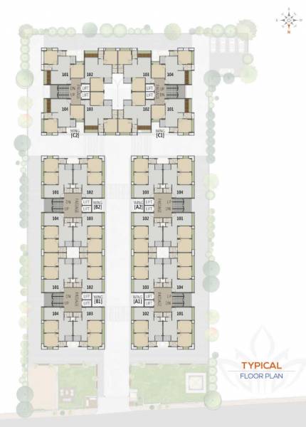  shree-hari-nirmana Building A 1 To C 2 Cluster Plan for Typical Floor