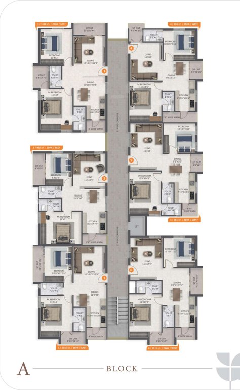  mph tvin birds Tower 1 Cluster Plan
