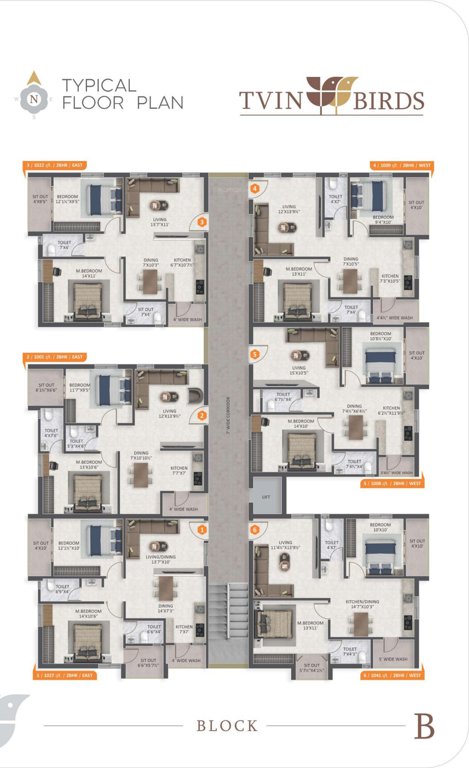  mph tvin birds Tower 2 Cluster Plan