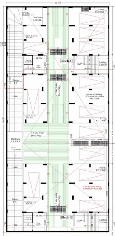  jp river view Block B And C Cluster Plan For Basement Two