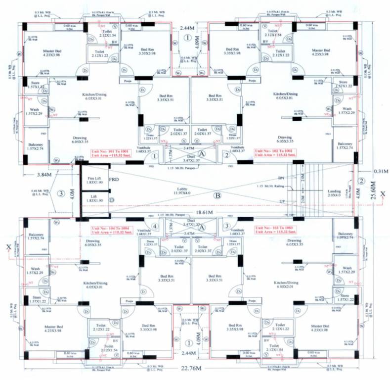  jp river view Block C Cluster Plan From 1st To 10th Floor