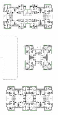  greens Block A,B,C,D Cluster Plan For Typical Floor Plan