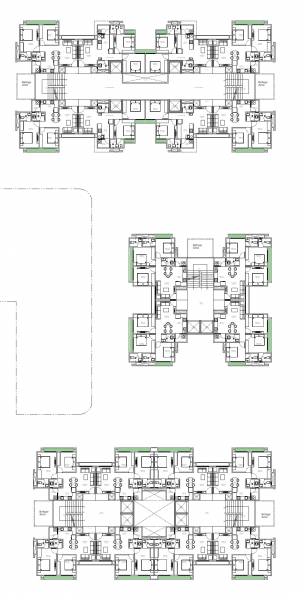  greens Block A,B,C,D Cluster Plan For Typical Floor Plan