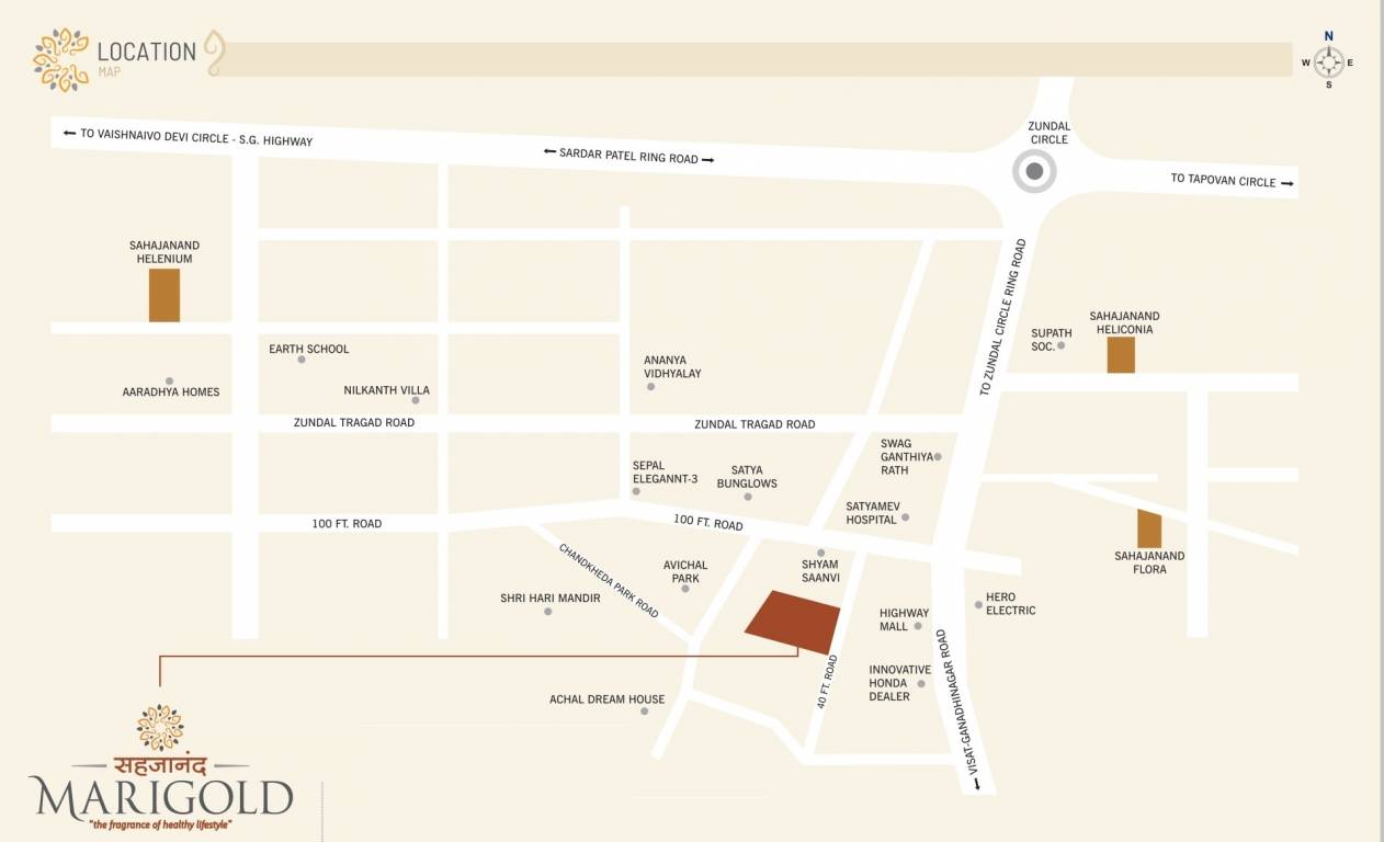 sahajanand marigold Location Plan