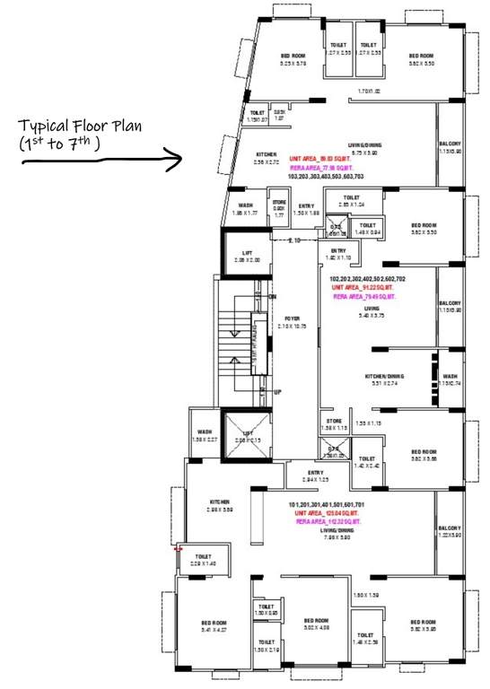  the gujarat national flats co op hou soc ltd The Gujarat National Flats Co Op Hou Soc Ltd Cluster Plan from 1st to 7th Floor