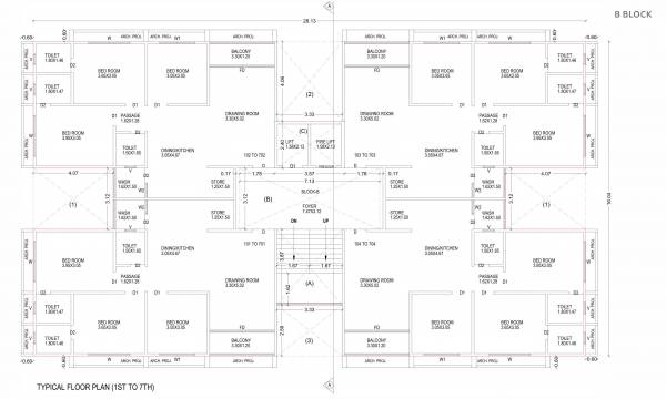  sai-parisar Tower B Cluster Plan from 1st to 7th Floor