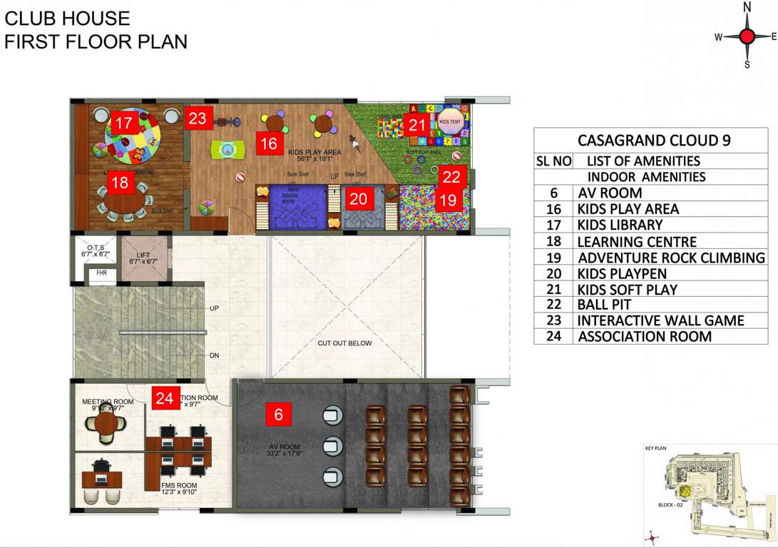  cloud 9 CasaGrand Cloud 9 Club House 1st Floor Cluster Plan