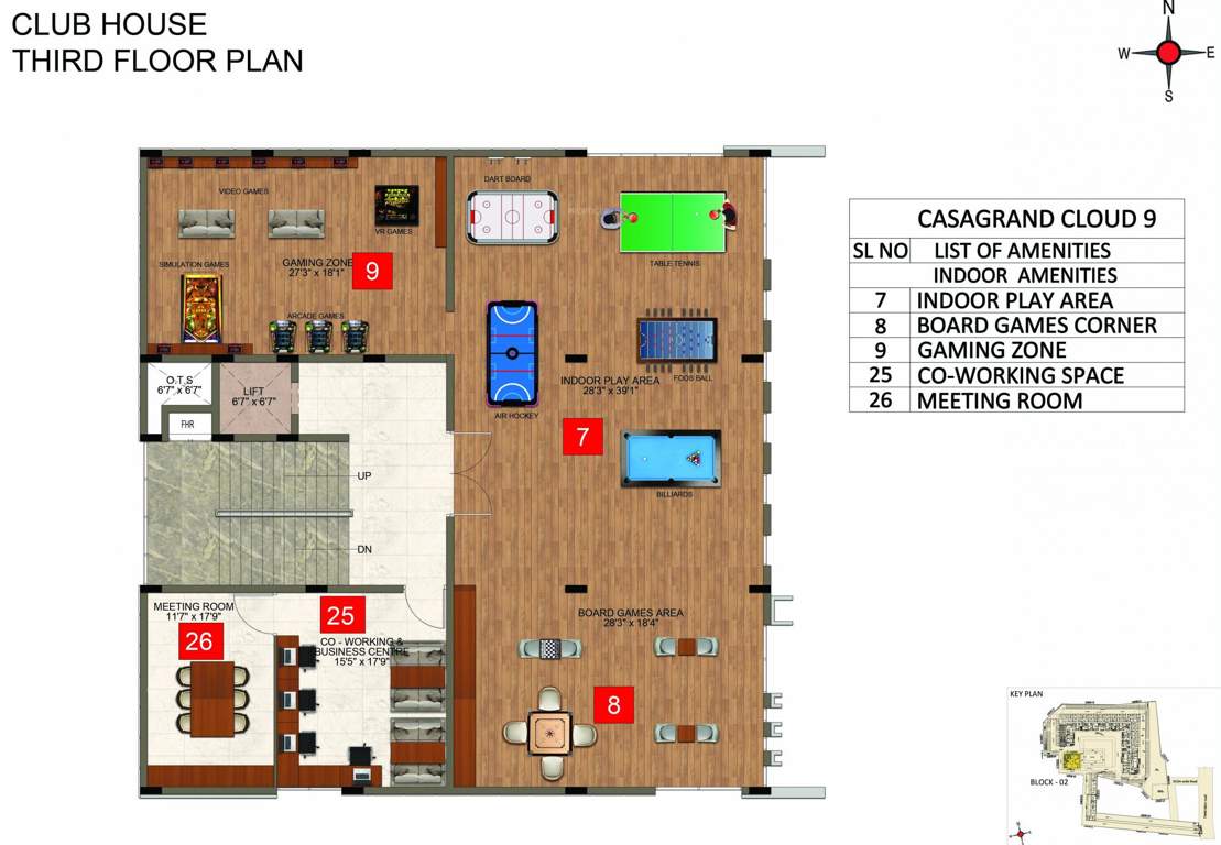  cloud 9 CasaGrand Cloud 9 Club House 3rd Floor Cluster Plan