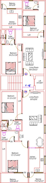  subha flats Subha Flats Typical Cluster Plan