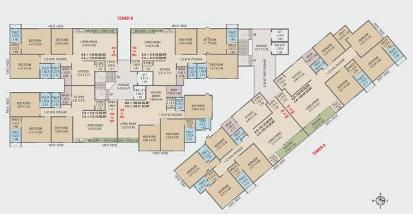  param-sapphire Block A & B Cluster Plan from 1st to 6th Floor