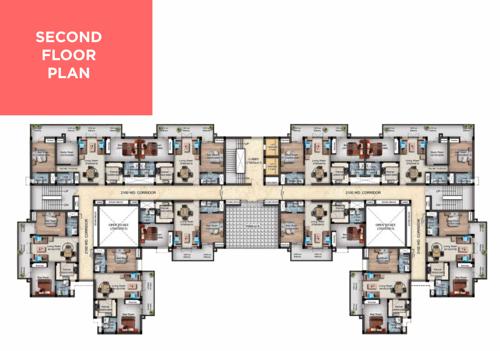  sun-city-apartments Tower 1 And 2 Cluster Plan for 2nd Floor