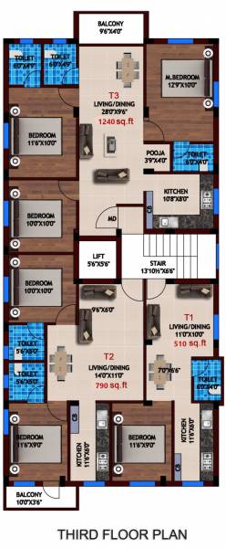  sri-balaji-nagar Sri Balaji Nagar Cluster Plan for 3rd Floor