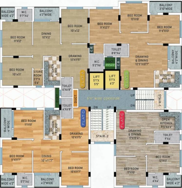 shrishti enclave Shrishti Enclave Cluster Plan For Typical Floor Plan