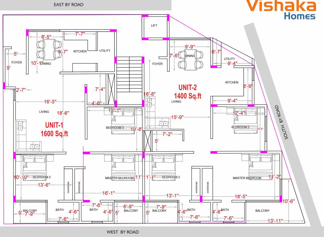  vishaka homes Vishaka Homes Typical Cluster Plan