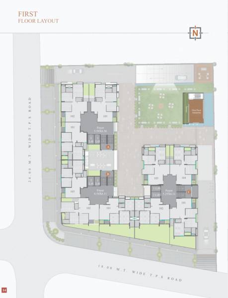  aditya-antilia Block A,B & C Cluster Plan for 1st Floor