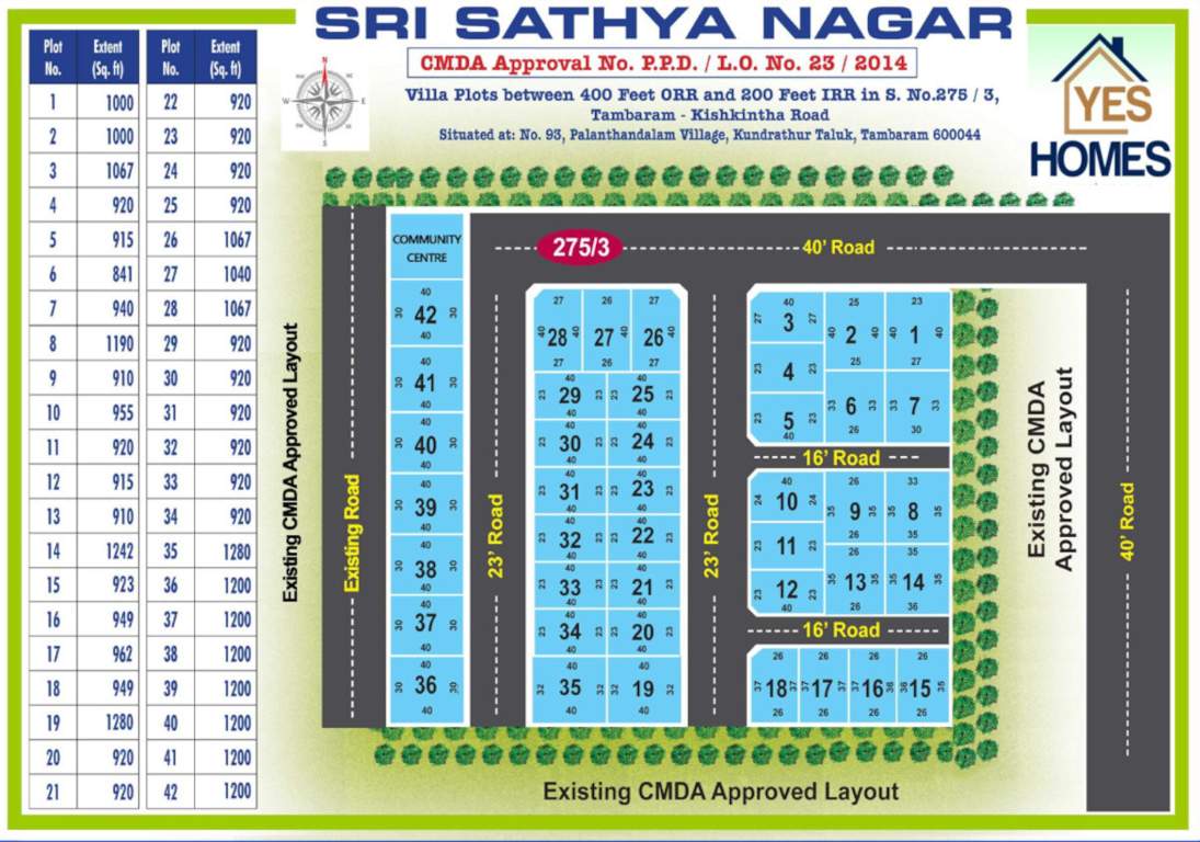 sri sathya nagar Layout Plan