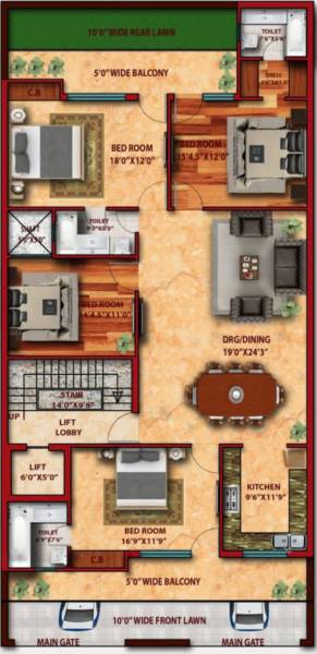  construction-230-sq-yd Construction 230 Sq Yd Cluster Plan For Typical Floor Plan