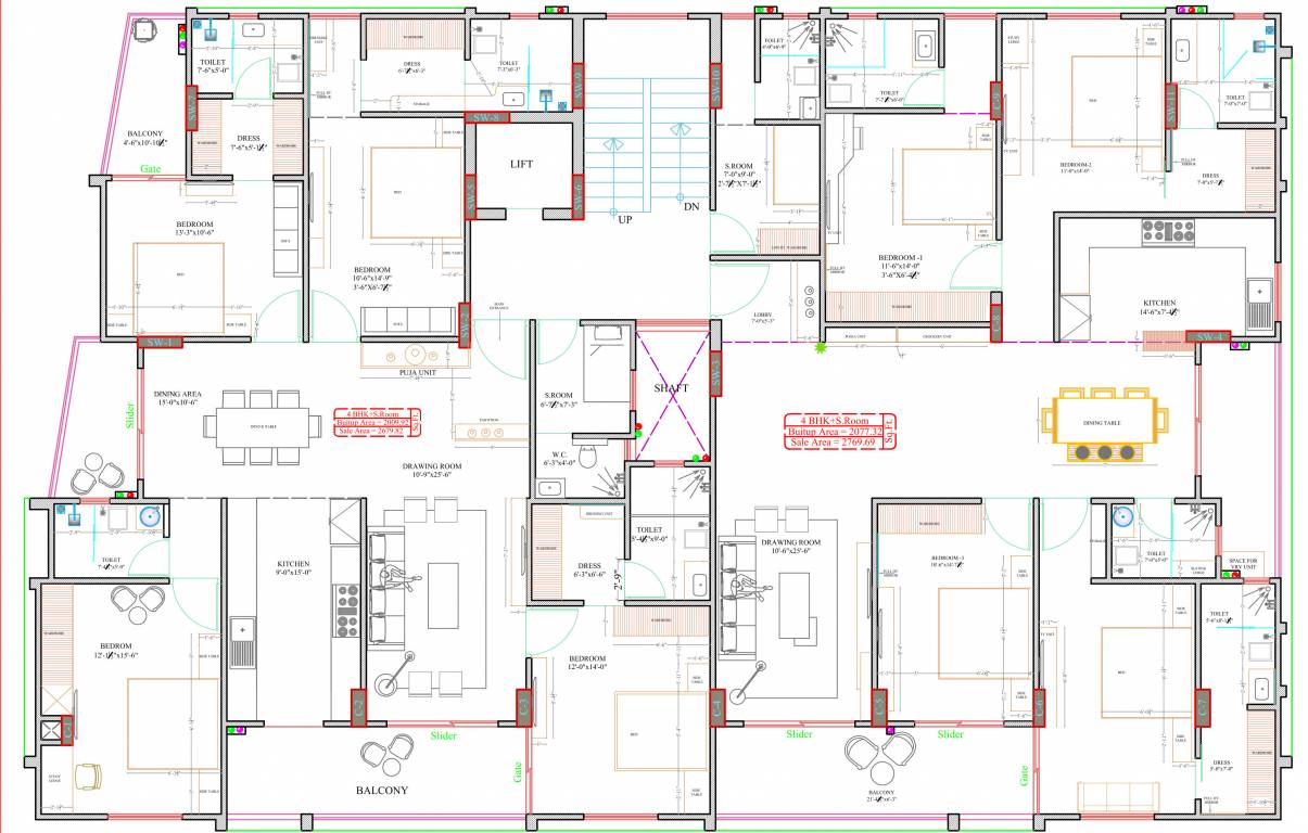  luxurious mansion Cluster Plan