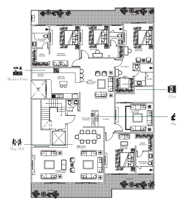  floor dlf phase 3 Palm Floor DLF Phase 3 Cluster Plan