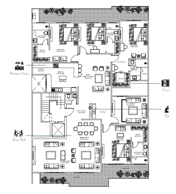  floor-dlf-phase-3 Palm Floor DLF Phase 3 Cluster Plan