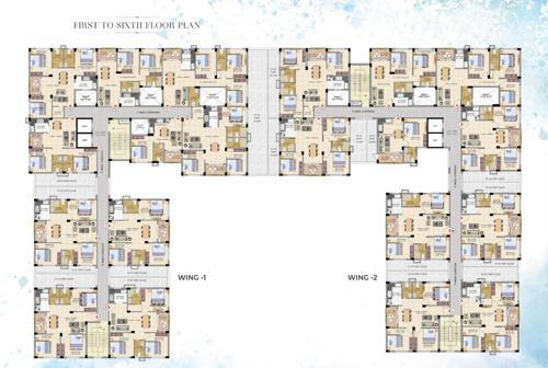  casa-dreamville Wing 1 & 2 Cluster Plan from 1st to 6th Floor